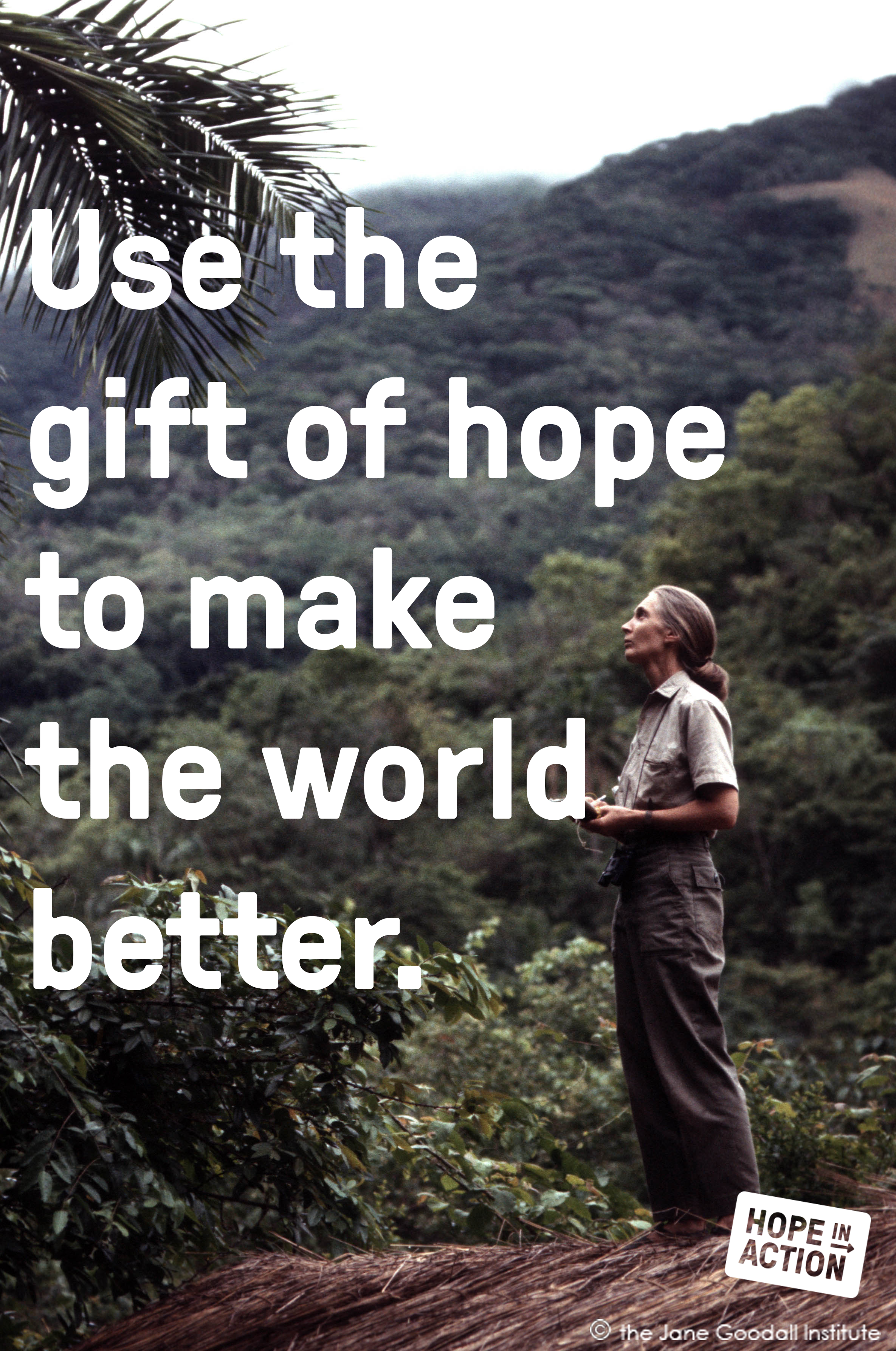 Dr. Jane Goodall certainly inspires hope through action. It was a