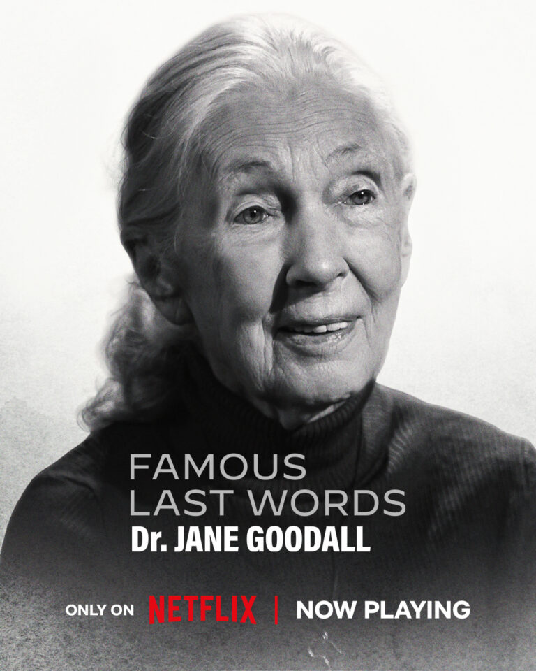 key art for Jane Goodall on Netflix's Famous Last Words